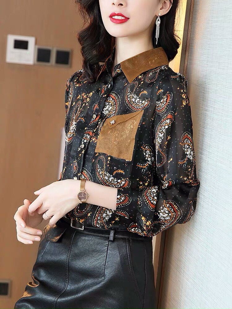 Áo Sơ MiVoan Lụa 1 Túi - SM53